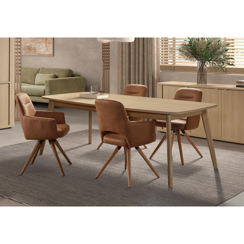 TABLE DE SALLE À MANGER SCANDINAVE EN BOIS SANSA