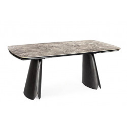 TABLE MODERNE EN CÉRAMIQUE EXTENSIBLE CILE MARBRE BRILLANT GRIS