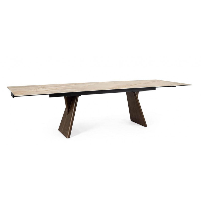 TABLE EXTENSIBLE EN CÉRAMIQUE MARBRE BRILLANT MAIKKI