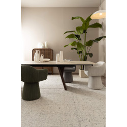 TABLE CÉRAMIQUE EXTENSIBLE EN TRAVERTIN ET NOYER MAIKKI