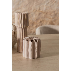 TABLE CÉRAMIQUE EXTENSIBLE EN TRAVERTIN ET NOYER MAIKKI