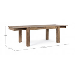 TABLE EN BOIS RUSTIQUE EXTENSIBLE SALFORD
