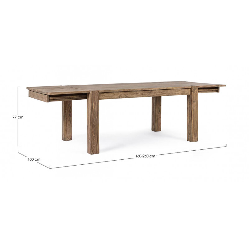TABLE EN BOIS RUSTIQUE EXTENSIBLE SALFORD