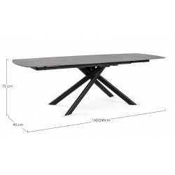 PETITE TABLE CÉRAMIQUE EXTENSIBLE JOAKIM GRIS