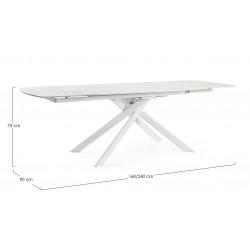 PETITE TABLE CÉRAMIQUE EXTENSIBLE JOAKIM MARBRE BLANC
