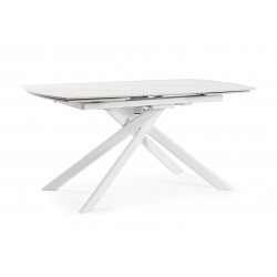 PETITE TABLE CÉRAMIQUE EXTENSIBLE JOAKIM MARBRE BLANC