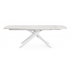 PETITE TABLE CÉRAMIQUE EXTENSIBLE JOAKIM MARBRE BLANC