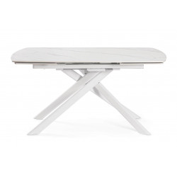 PETITE TABLE CÉRAMIQUE EXTENSIBLE JOAKIM MARBRE BLANC