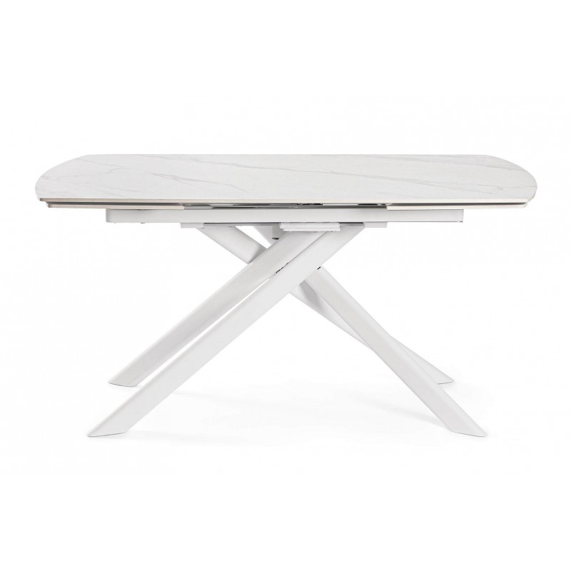 PETITE TABLE CÉRAMIQUE EXTENSIBLE JOAKIM MARBRE BLANC