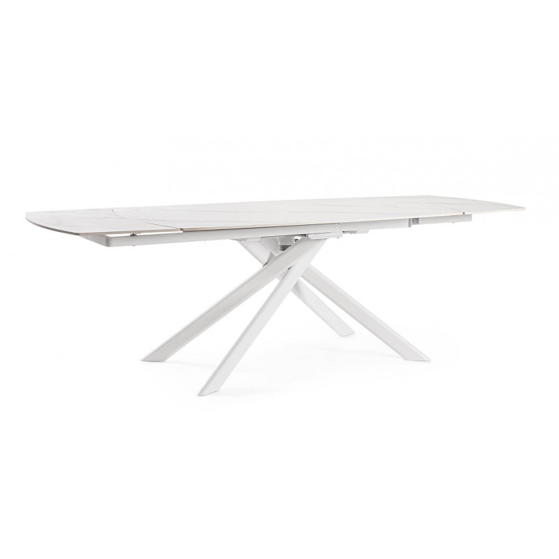 PETITE TABLE CÉRAMIQUE EXTENSIBLE JOAKIM MARBRE BLANC