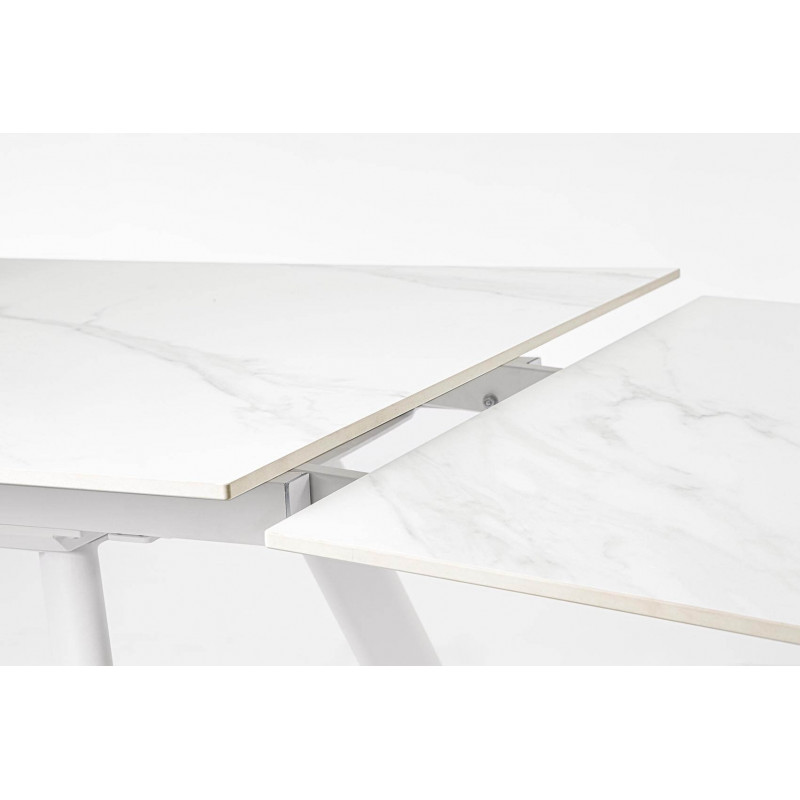 PETITE TABLE CÉRAMIQUE EXTENSIBLE JARKKO MARBRE BLANC