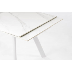 PETITE TABLE CÉRAMIQUE EXTENSIBLE JARKKO MARBRE BLANC