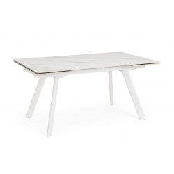PETITE TABLE CÉRAMIQUE EXTENSIBLE JARKKO MARBRE BLANC