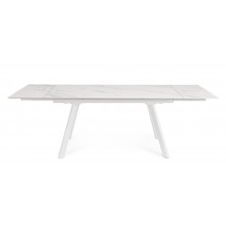 PETITE TABLE CÉRAMIQUE EXTENSIBLE JARKKO MARBRE BLANC