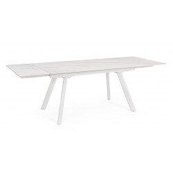 PETITE TABLE CÉRAMIQUE EXTENSIBLE JARKKO MARBRE BLANC