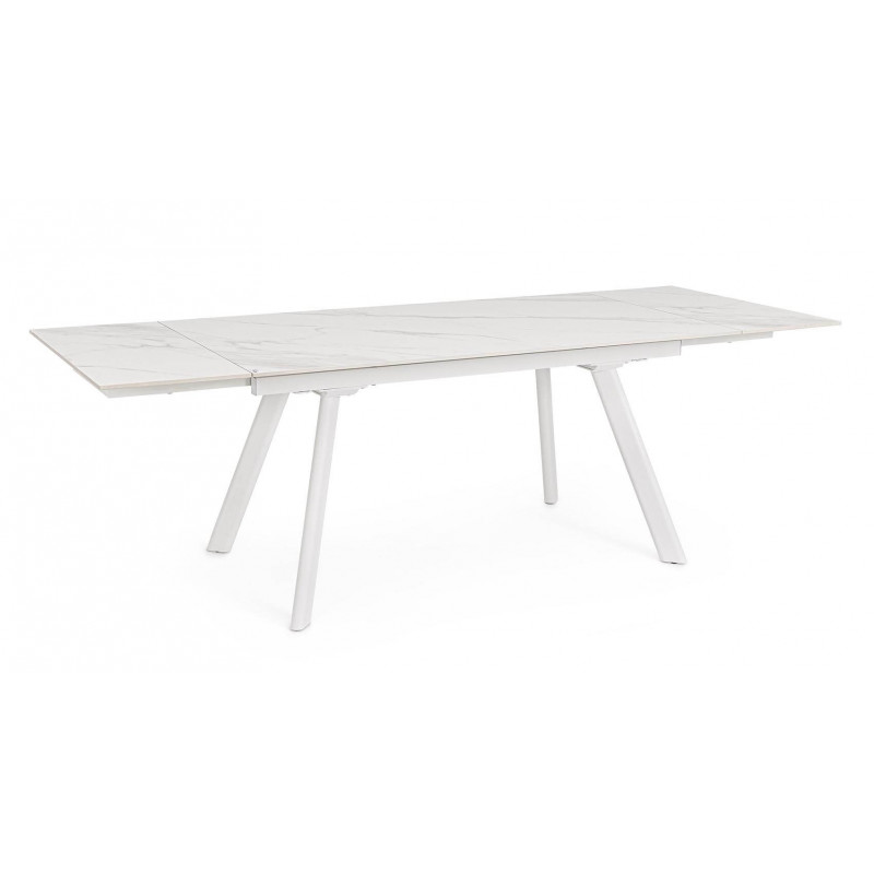 PETITE TABLE CÉRAMIQUE EXTENSIBLE JARKKO MARBRE BLANC