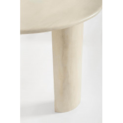 TABLE OVALE BLANCHE EN BOIS DE MANGUIER ORLANDO
