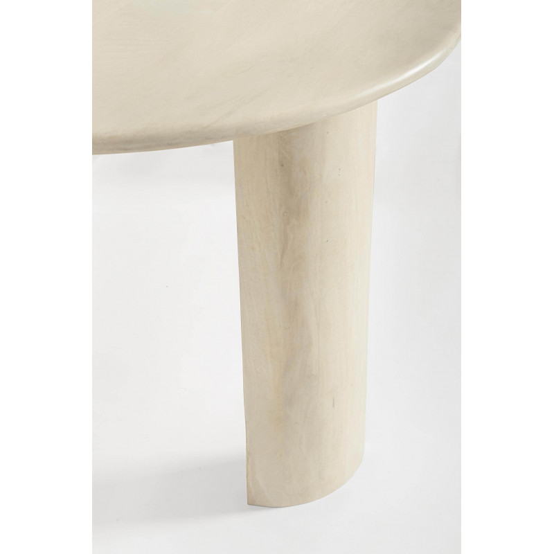TABLE OVALE BLANCHE EN BOIS DE MANGUIER ORLANDO