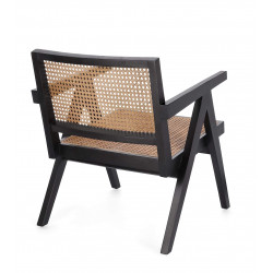 FAUTEUIL LOUNGE SALON CANNAGE GALIA NOIR