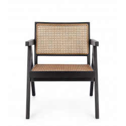 FAUTEUIL LOUNGE SALON CANNAGE GALIA NOIR