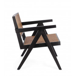 FAUTEUIL LOUNGE SALON CANNAGE GALIA NOIR