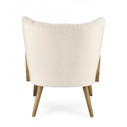 PETIT FAUTEUIL DÉCO VELOURS ET CANNAGE VIRNA BEIGE