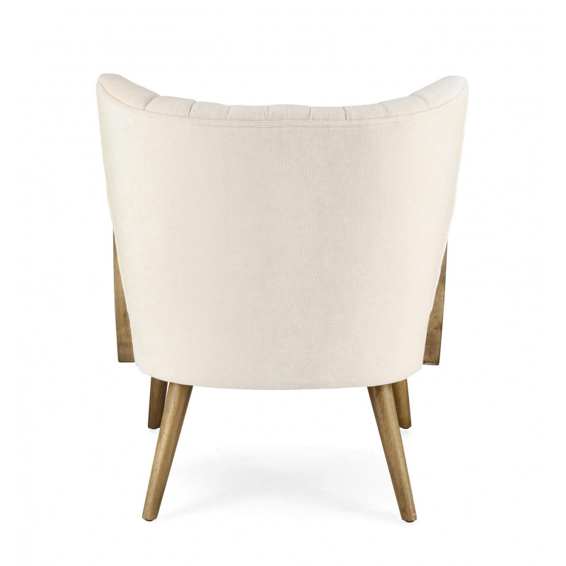 PETIT FAUTEUIL DÉCO VELOURS ET CANNAGE VIRNA BEIGE