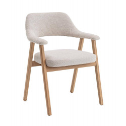 FAUTEUIL EN CHÊNE ET TISSU SCANDINAVE CORALIE