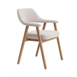 FAUTEUIL EN CHÊNE ET TISSU SCANDINAVE CORALIE