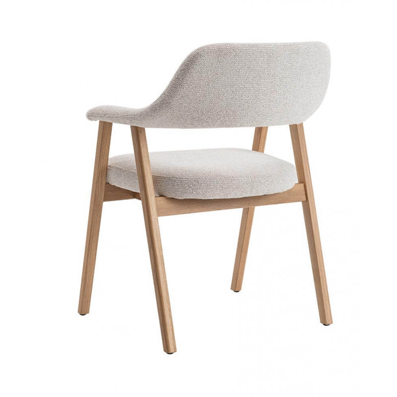 FAUTEUIL EN CHÊNE ET TISSU SCANDINAVE CORALIE