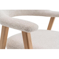 FAUTEUIL EN CHÊNE ET TISSU SCANDINAVE CORALIE